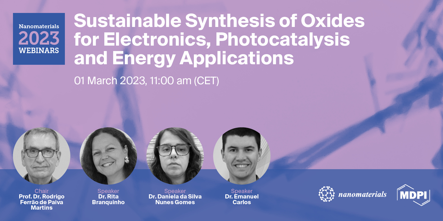 Nanomaterials Webinar | Sustainable Synthesis of Oxides for Electronics, Photocatalysis, and Energy Applications