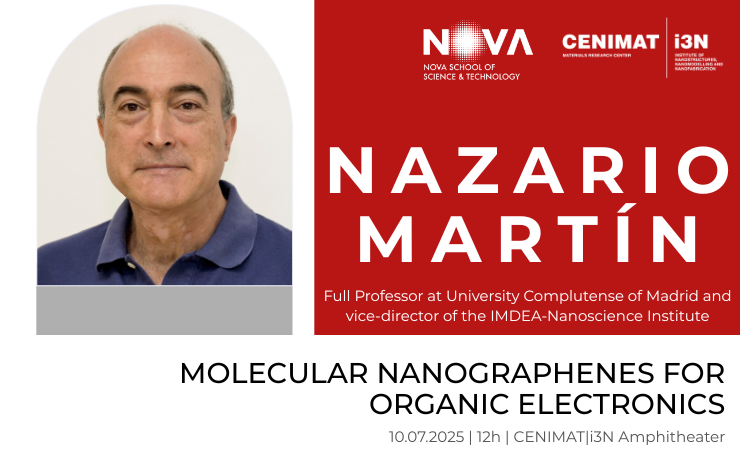 Professor Nazario Martín | July 10, 12h | «Molecular Nanographenes for Organic E